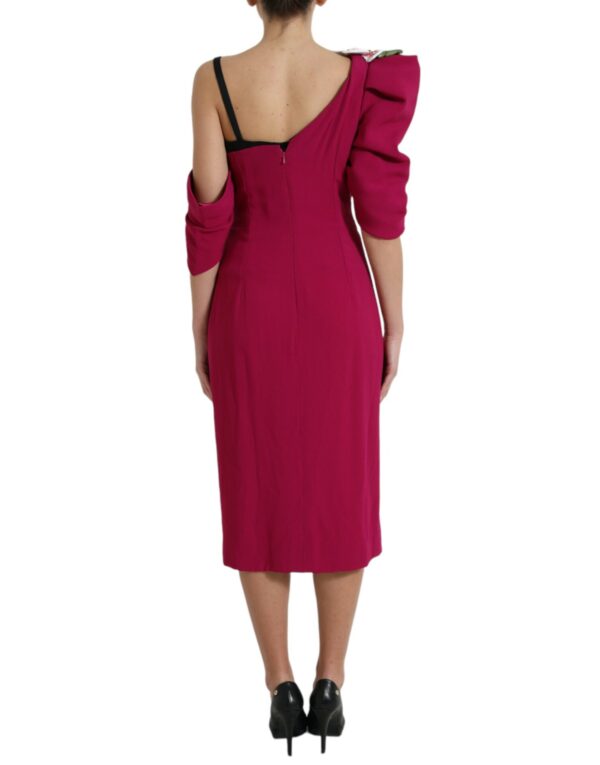 Dolce & Gabbana Elegant Purple Silk Midi Sheath Dress - Image 3