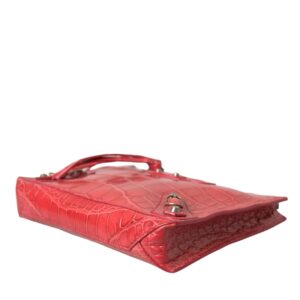 Balenciaga Exotic Red Alligator Leather Clutch