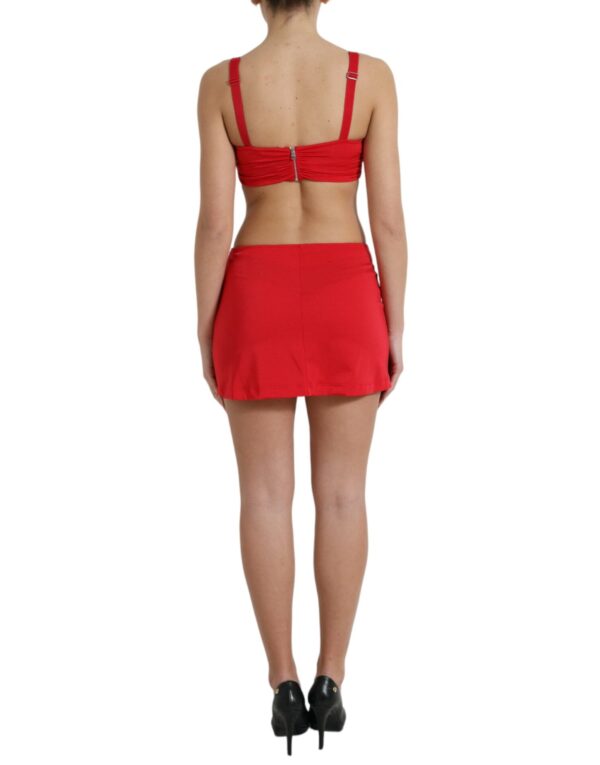 Dolce & Gabbana Exquisite Red Cut Out Bodycon Mini Dress - Image 3