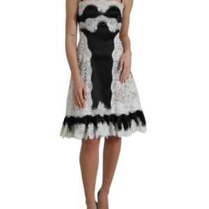 Dolce & Gabbana Elegant Silk Blend A-Line Lace Dress