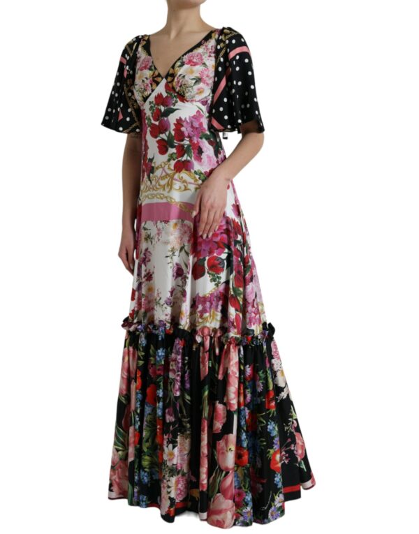 Dolce & Gabbana Elegant Floral Silk Maxi Dress - Image 2