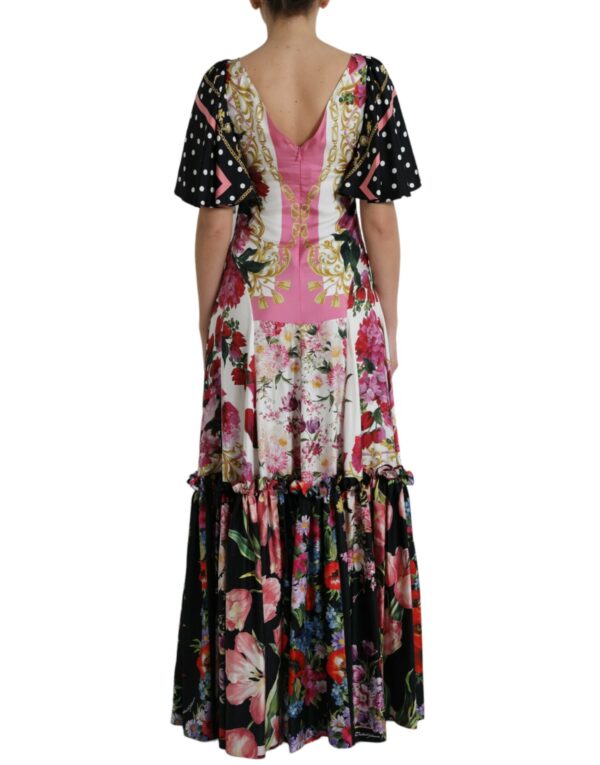 Dolce & Gabbana Elegant Floral Silk Maxi Dress - Image 3