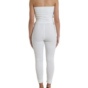 Dolce & Gabbana Elegant White Strapless Jumpsuit Dress