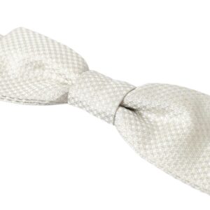 Dolce & Gabbana Elegant Ivory Silk Bow Tie