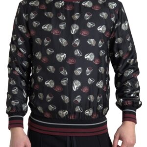 Dolce & Gabbana Elegant Silk Crewneck Pullover – Black Multicolor