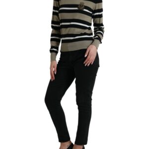 Dolce & Gabbana Elegant Striped Turtleneck Wool Sweater