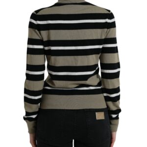 Dolce & Gabbana Elegant Striped Turtleneck Wool Sweater