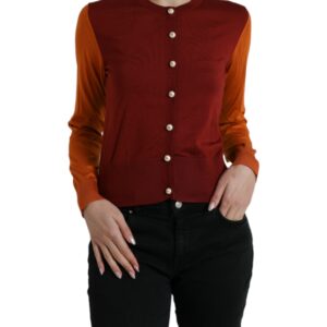 Dolce & Gabbana Elegant Silk Cardigan Sweater in Vibrant Tones