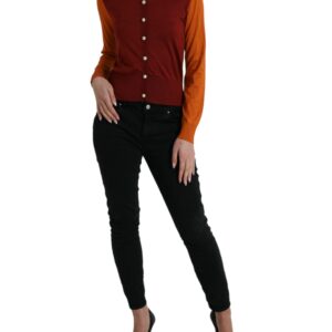 Dolce & Gabbana Elegant Silk Cardigan Sweater in Vibrant Tones