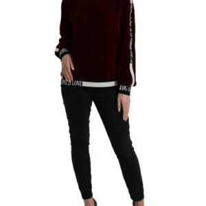 Dolce & Gabbana Elegant Burgundy Silk-Blend Sweater