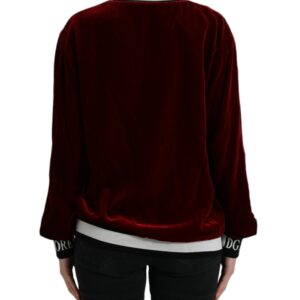 Dolce & Gabbana Elegant Burgundy Silk-Blend Sweater