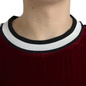 Dolce & Gabbana Elegant Burgundy Silk-Blend Sweater