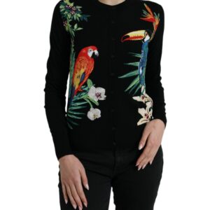 Dolce & Gabbana Elegant Wool Silk Printed Cardigan Sweater