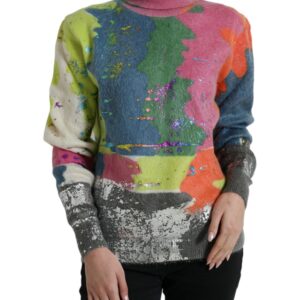 Dolce & Gabbana Multicolor Mohair Turtleneck Casual Sweater