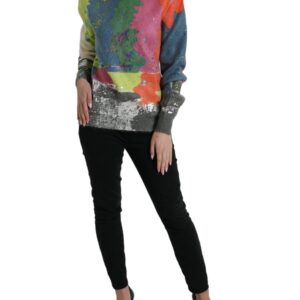 Dolce & Gabbana Multicolor Mohair Turtleneck Casual Sweater