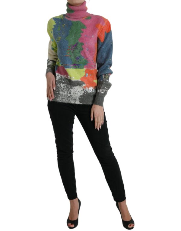 Dolce & Gabbana Multicolor Mohair Turtleneck Casual Sweater - Image 2