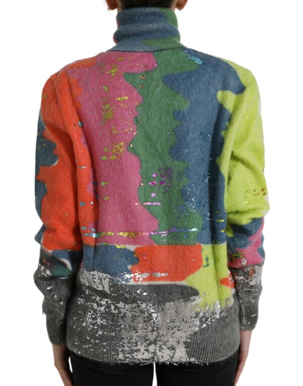 Dolce & Gabbana Multicolor Mohair Turtleneck Casual Sweater - Image 3