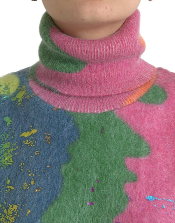 Dolce & Gabbana Multicolor Mohair Turtleneck Casual Sweater - Image 4