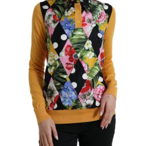 Dolce & Gabbana Elegant Patchwork Henley Silk Blend Sweater