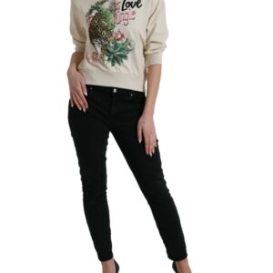 Dolce & Gabbana Elegant Jungle Print Crewneck Sweater