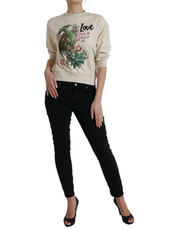 Dolce & Gabbana Elegant Jungle Print Crewneck Sweater - Image 2