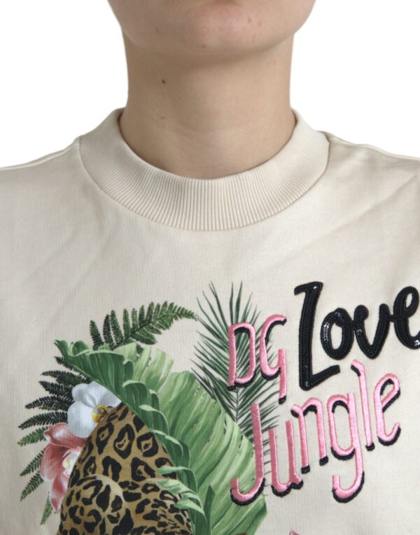 Dolce & Gabbana Elegant Jungle Print Crewneck Sweater - Image 4