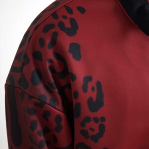 Dolce & Gabbana Red Leopard Print Bomber Jacket