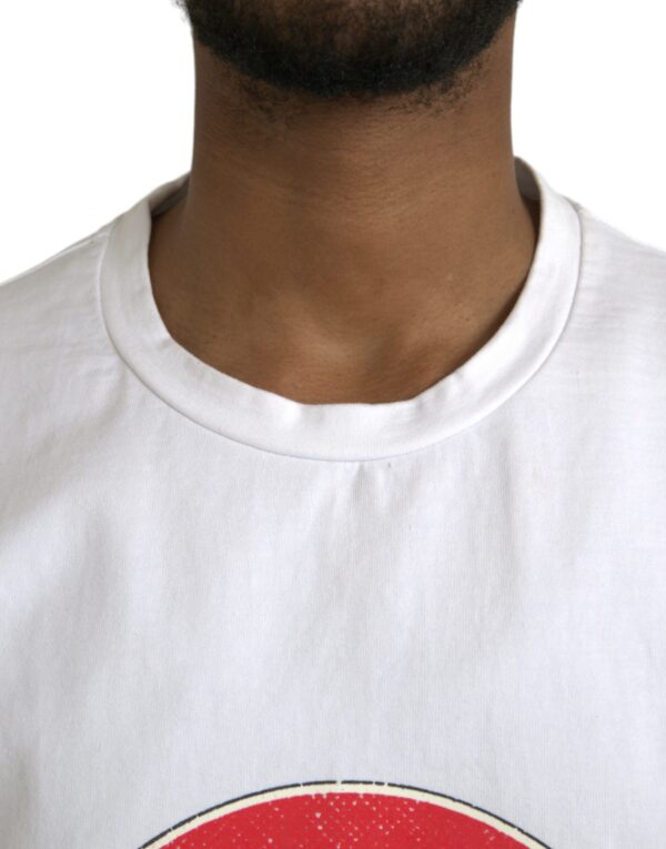 Dolce & Gabbana White Amor Heart Cotton Crewneck Short Sleeve T-shirt - Image 4