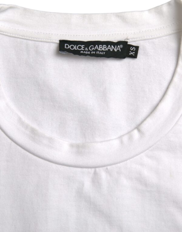 Dolce & Gabbana White Amor Heart Cotton Crewneck Short Sleeve T-shirt - Image 6