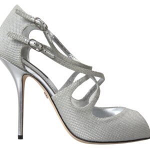 Dolce & Gabbana Elegant Shimmering Silver High-Heeled Sandals