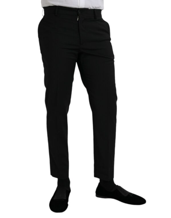 Dolce & Gabbana Black Wool SlimFit Dress Formal Pants - Image 2