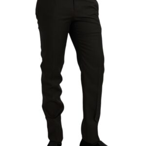 Dolce & Gabbana Dark Brown Wool Slim Fit Formal Pants