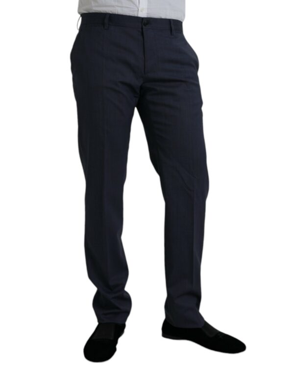 Dolce & Gabbana Blue Wool Slim Fit Dress Formal Pants - Image 2