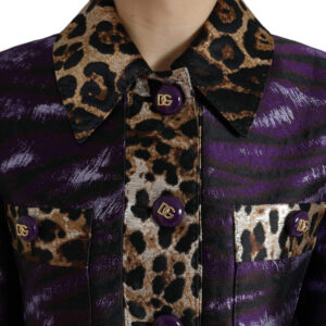 Dolce & Gabbana Exquisite Jacquard Trench With Tiger Motif