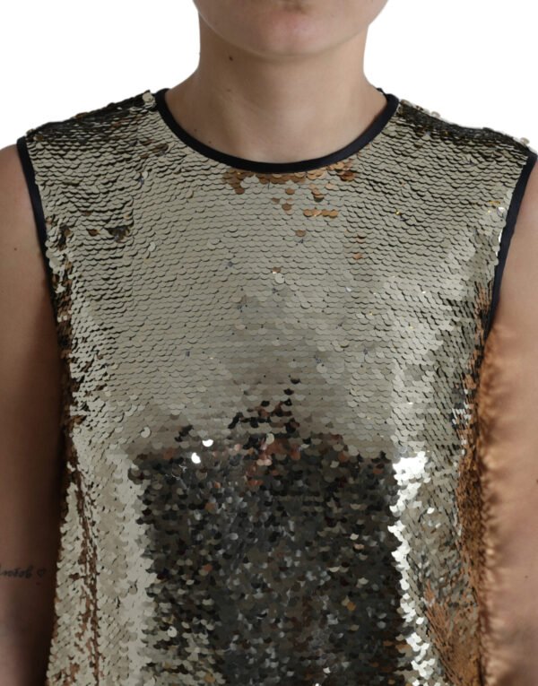 Dolce & Gabbana Elegant Silver Sequined Mini Dress - Image 4