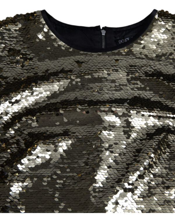 Dolce & Gabbana Elegant Silver Sequined Mini Dress - Image 6