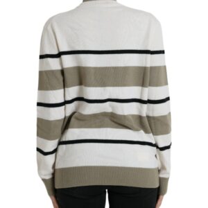 Dolce & Gabbana Italian Striped Wool Turtleneck Sweater