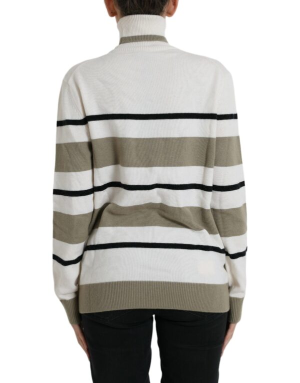 Dolce & Gabbana Italian Striped Wool Turtleneck Sweater - Image 3