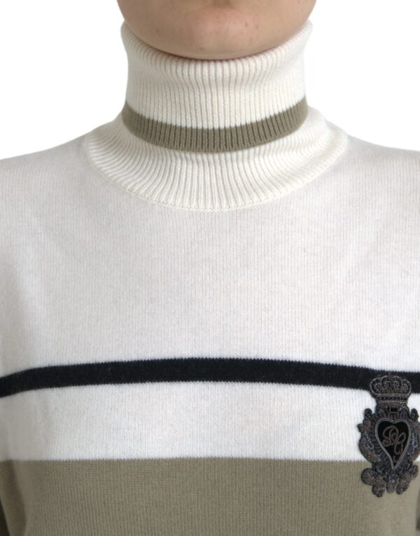 Dolce & Gabbana Italian Striped Wool Turtleneck Sweater - Image 4