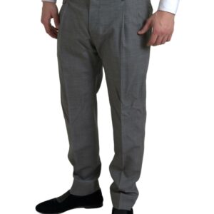 Dolce & Gabbana Elegant Skinny Wool Dress Pants in Grey