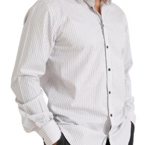 Dolce & Gabbana Elegant White Striped Cotton Dress Shirt