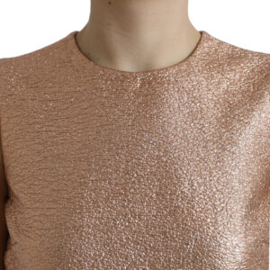 Dolce & Gabbana Elegant Pink Metallic Shift Mini Dress