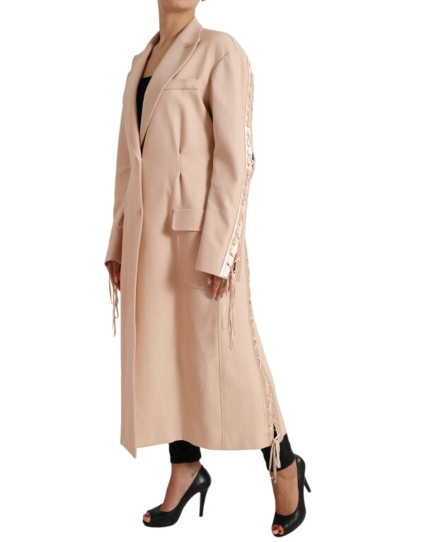 Dolce & Gabbana Elegant Beige Single-Breasted Trench Coat - Image 2