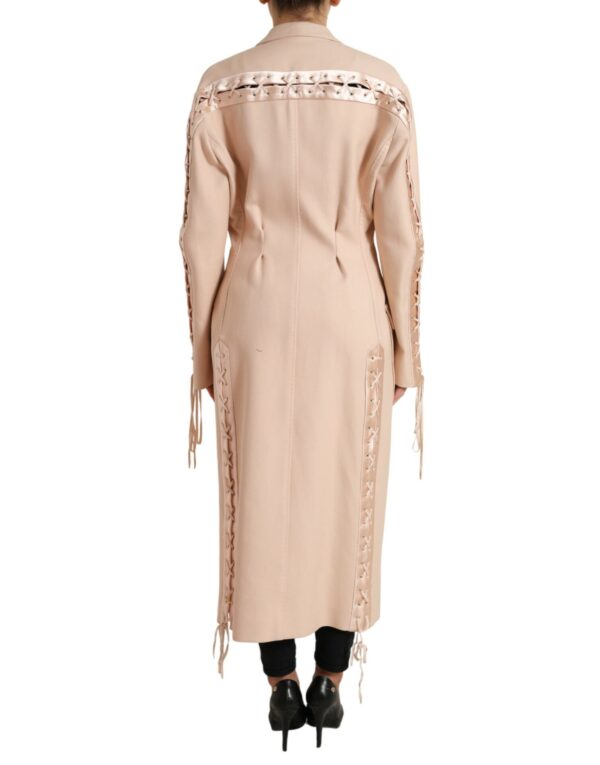 Dolce & Gabbana Elegant Beige Single-Breasted Trench Coat - Image 3