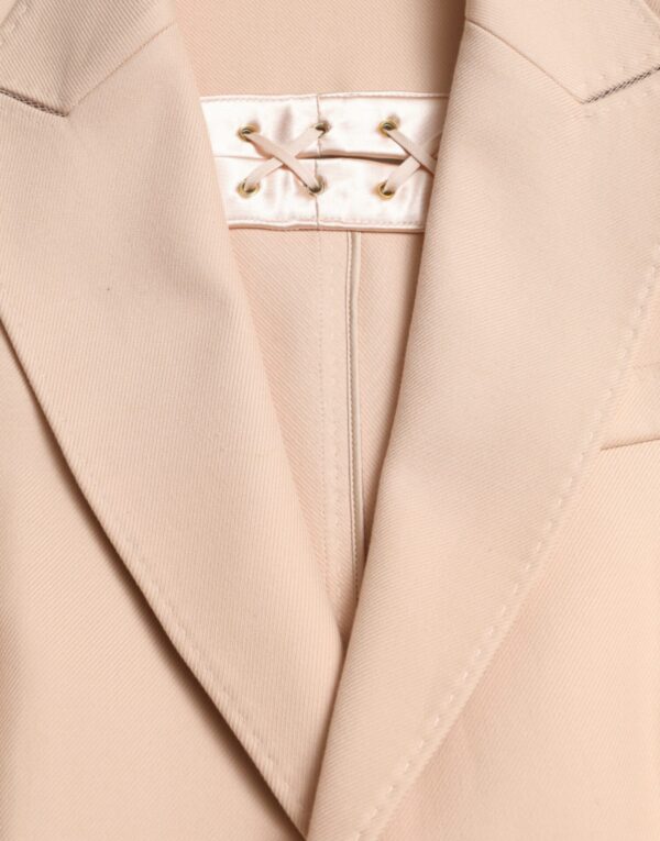 Dolce & Gabbana Elegant Beige Single-Breasted Trench Coat - Image 7