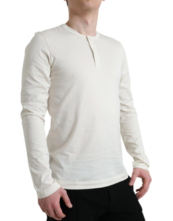 Dolce & Gabbana Elegant Off White Cotton Sweater - Image 2