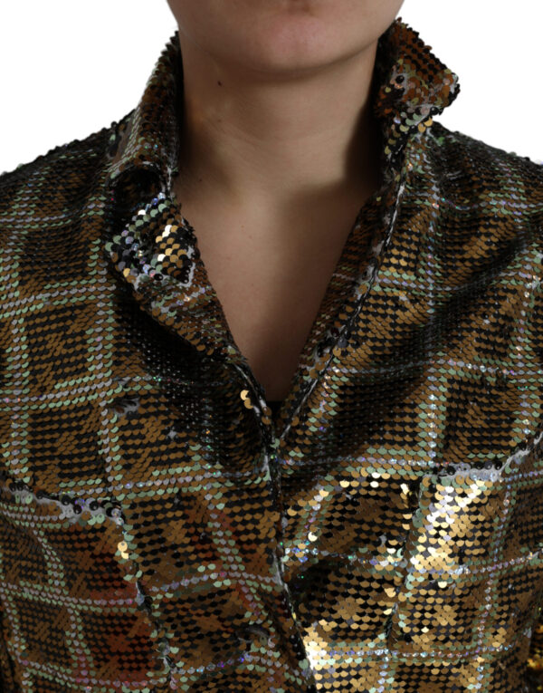 Dolce & Gabbana Multicolor Sequined Cropped Jacket - Image 4