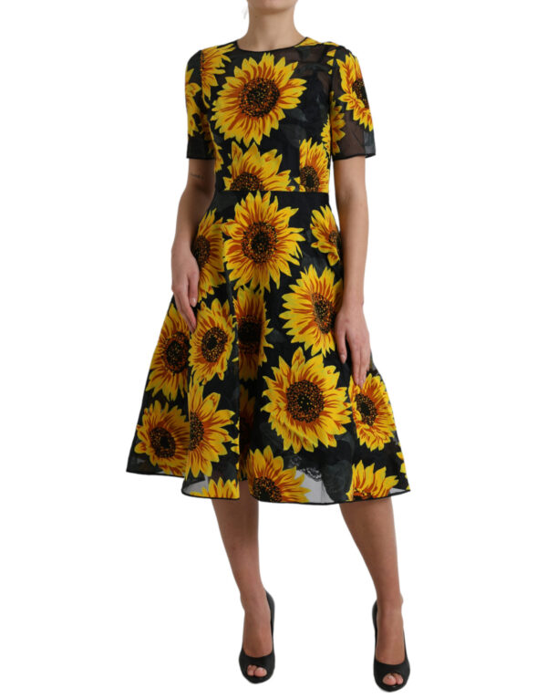 Dolce & Gabbana Summery Sunflower A-Line Midi Dress - Image 2