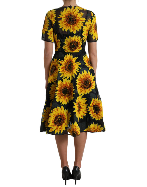 Dolce & Gabbana Summery Sunflower A-Line Midi Dress - Image 3