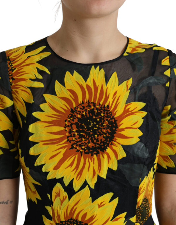 Dolce & Gabbana Summery Sunflower A-Line Midi Dress - Image 4